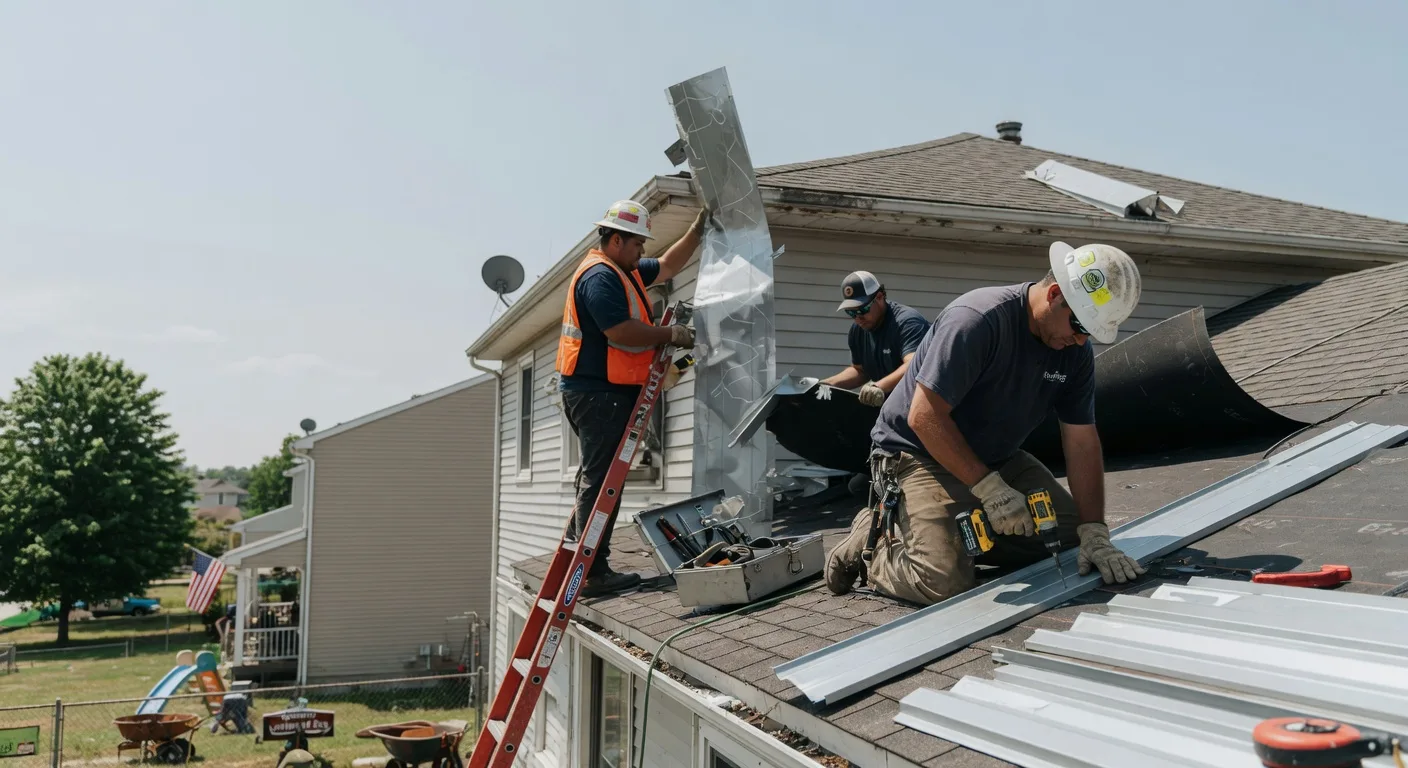 Storm Damage Metal Roof Repair in Lahmansville, WV